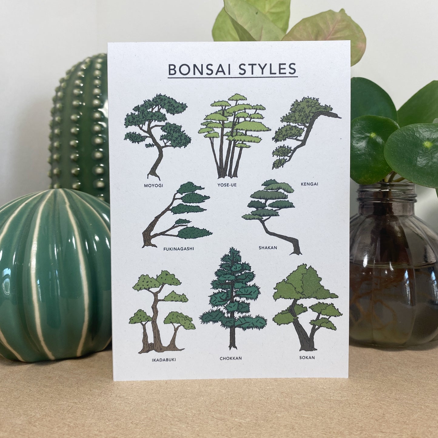 Bonsai Styles Illustrated Card - katebroughton