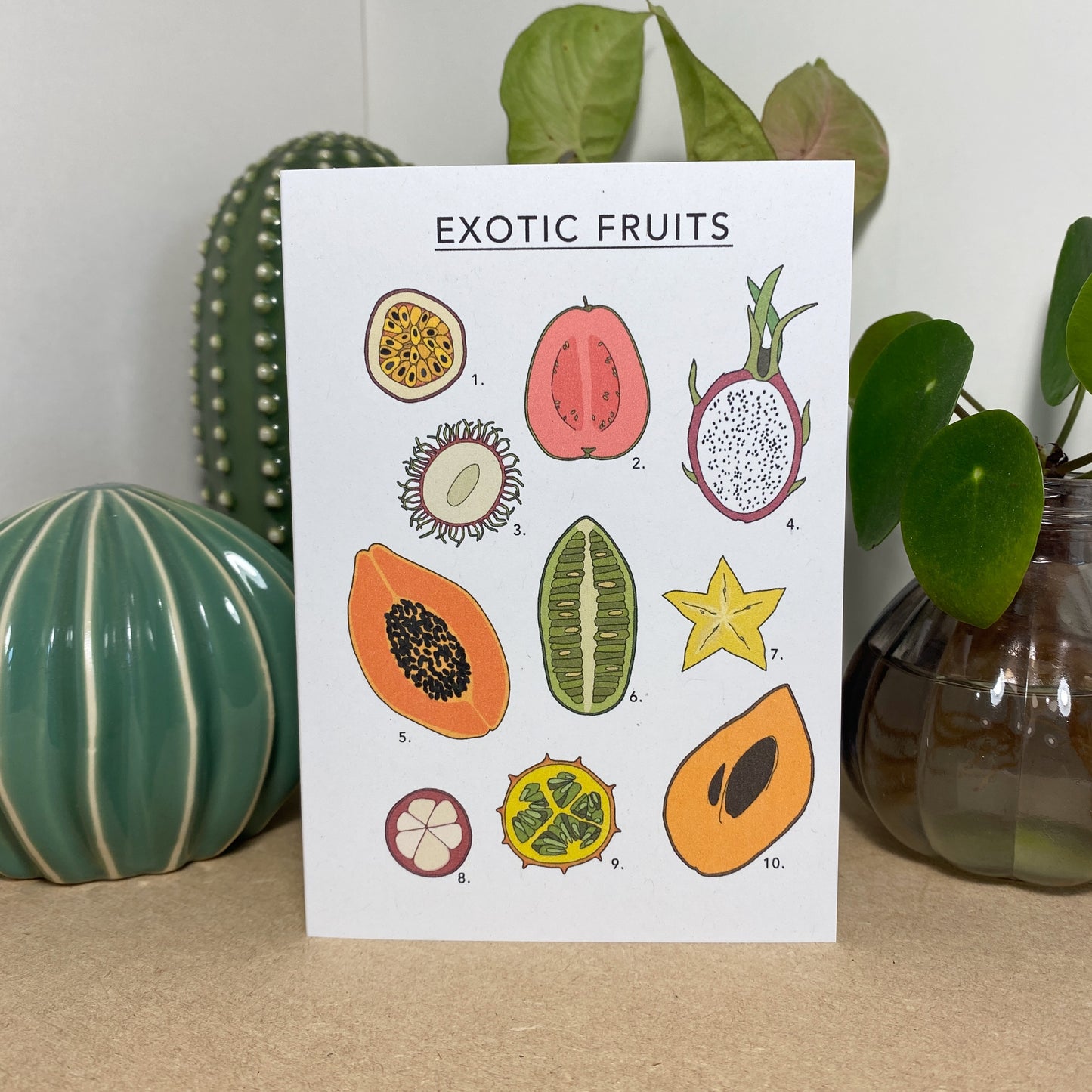 Exotic Fruit Illustrated Card - katebroughton