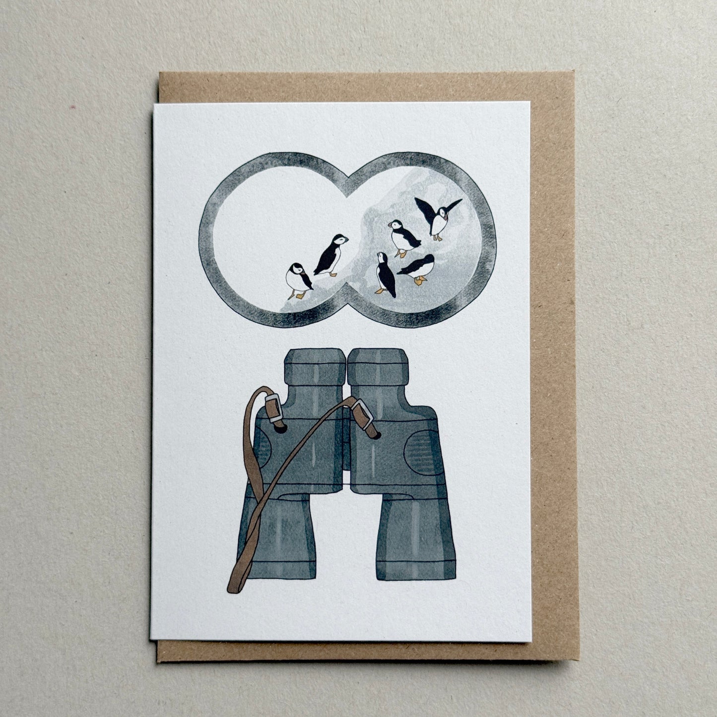 Watching Puffins Card