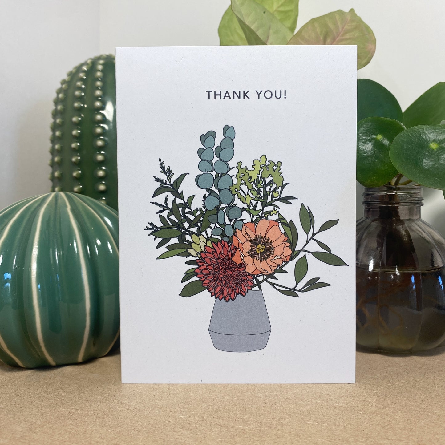 Thank You Card - vase of flowers