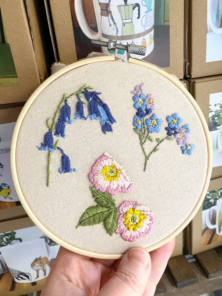 Forget me not 'stick and stitch' embroidery design