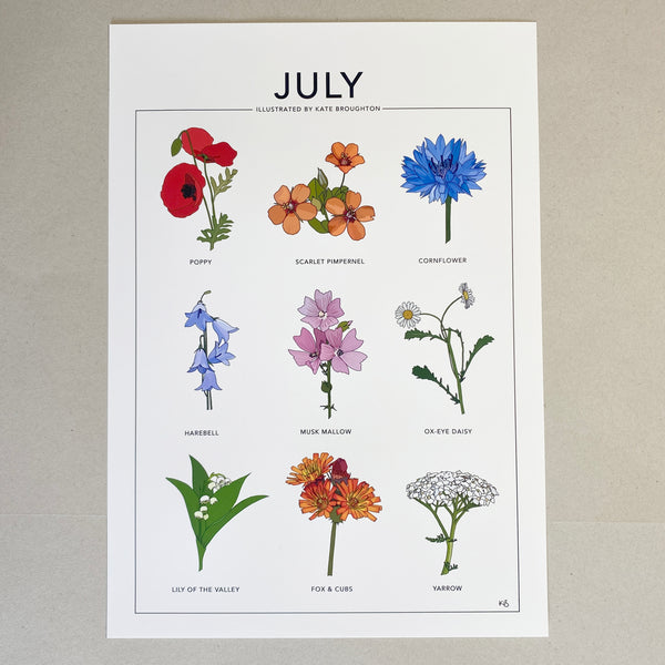 July wildflower nature print