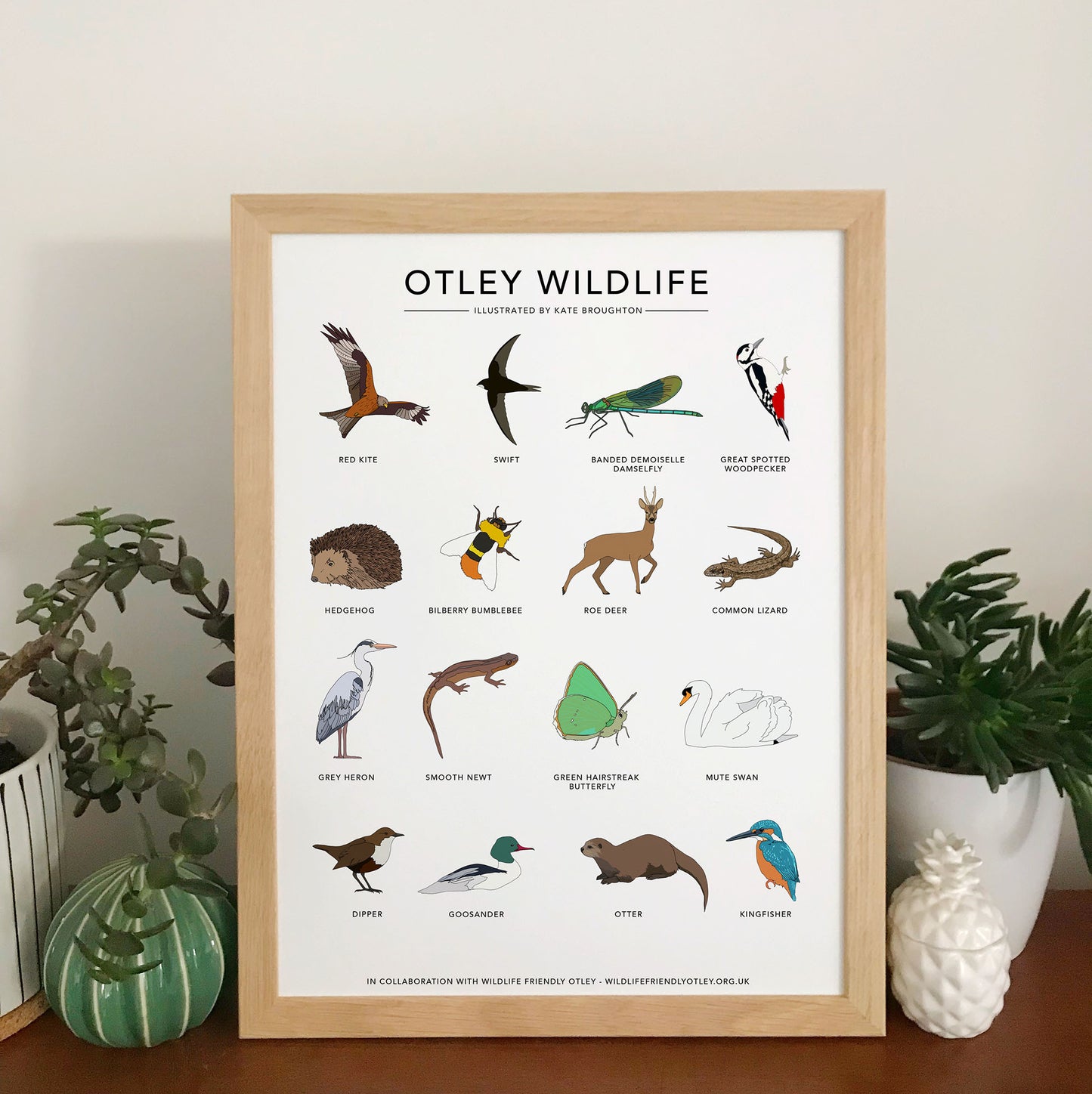 Otley Wildlife Print - cutomisable to your local area by Kate broughton