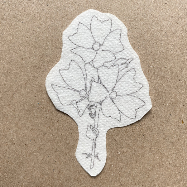 musk mallow wildflower 'stick and stitch' embroidery design
