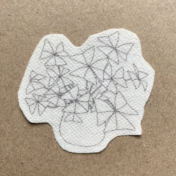 Oxalis Triangularis plant 'stick and stitch' embroidery design