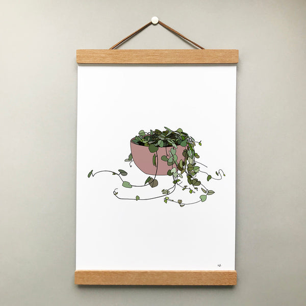 String Of Hearts Plant Print