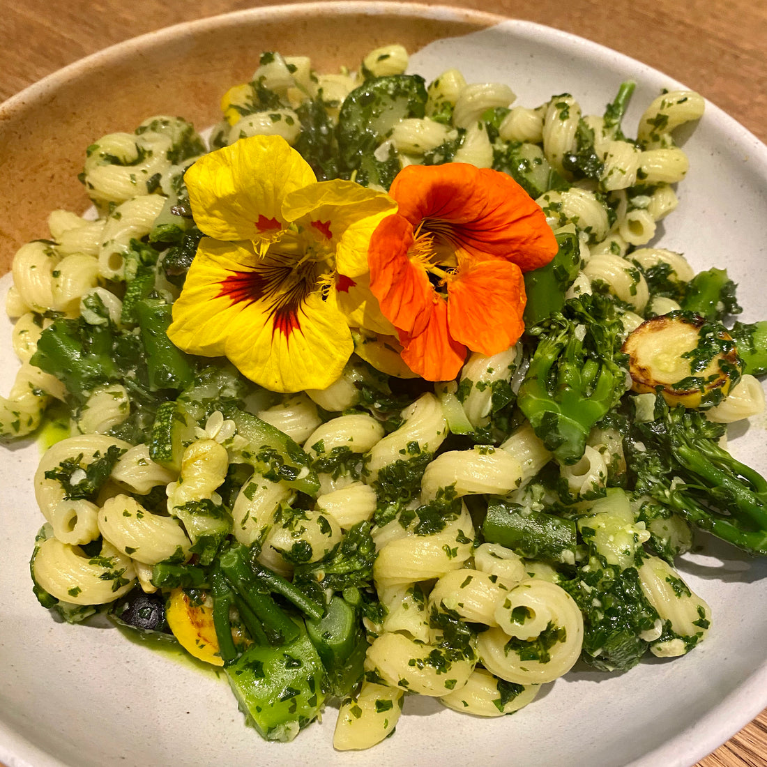 Nasturtium leaf pesto