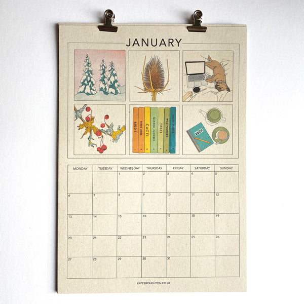 2025 Illustrated Wall Calendar A4