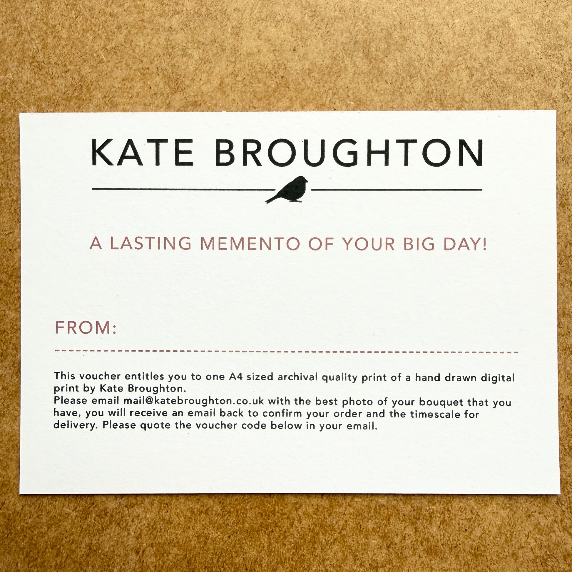 GIFT VOUCHER - Custom Wedding Flowers Portrait - katebroughton