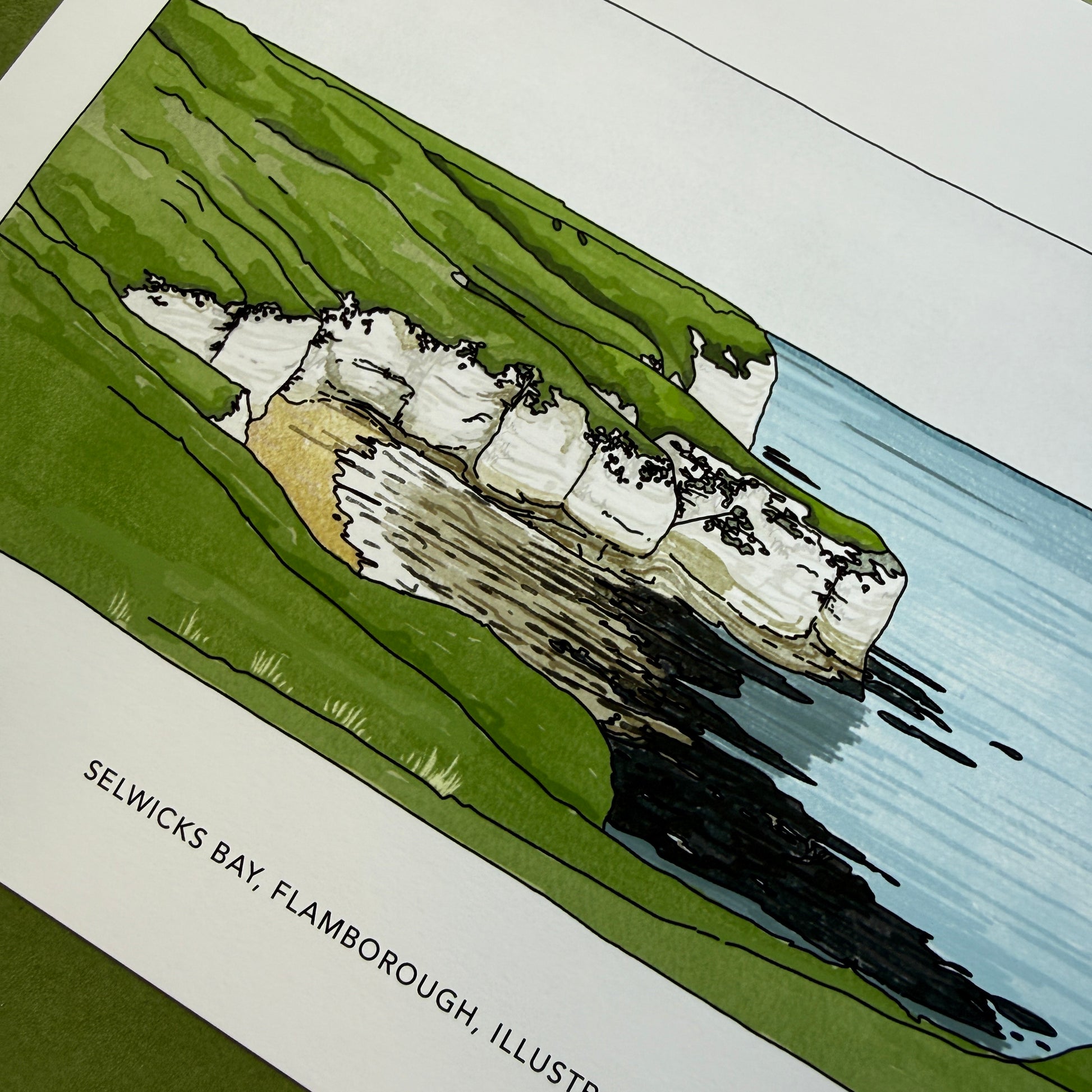 Selwicks Bay, Flamborough Landscape art print - katebroughton