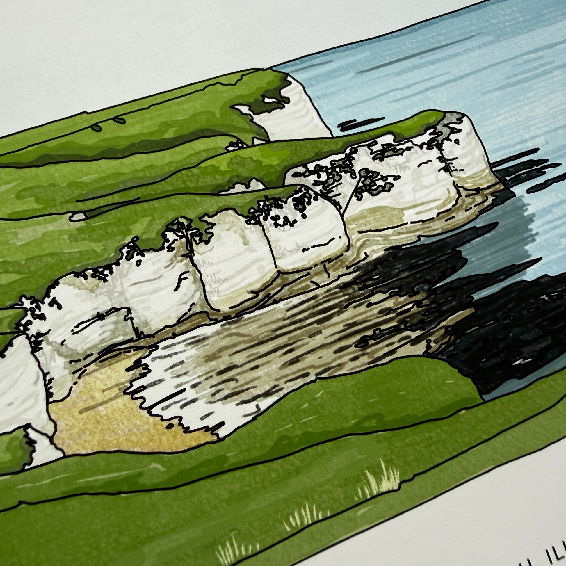 Selwicks Bay, Flamborough Landscape art print - katebroughton