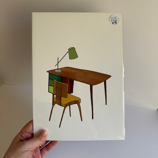 Retro desk A4 print - SECONDS SALE