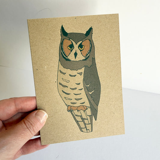 Long-eared Owl Card - SUPER SECONDS - sample - katebroughton