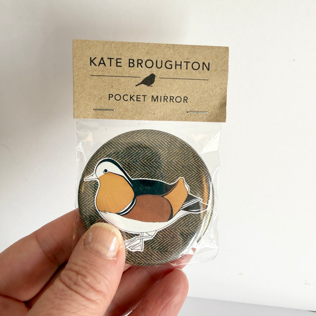 Mandarin duck pocket mirror - SECONDS SALE - discontinued