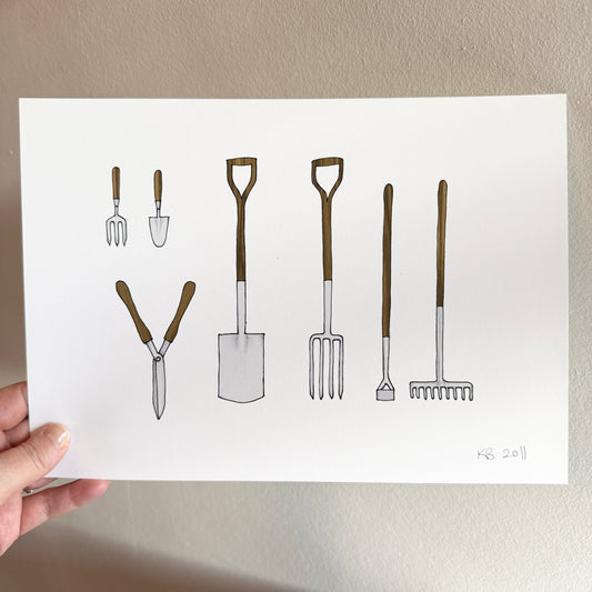 Garden Tools A4 print - SECONDS SALE