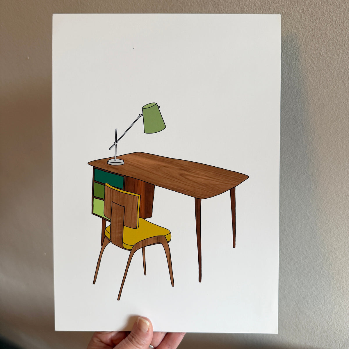 Retro desk A4 print - SECONDS SALE