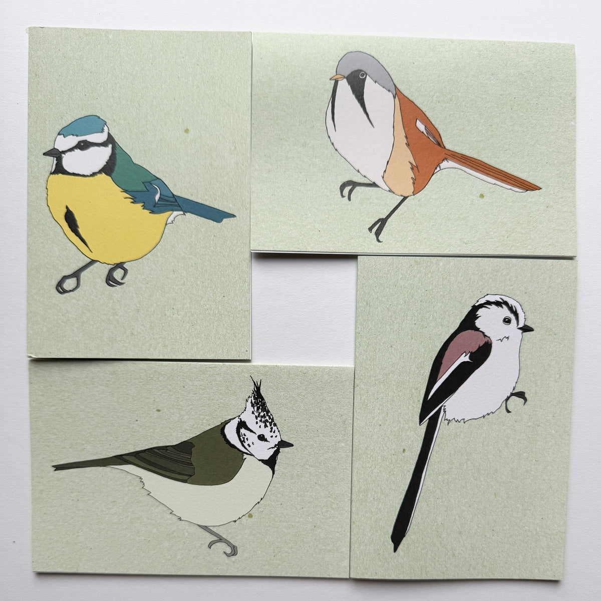 British Tits - Set of 4 cards - SALE - sample