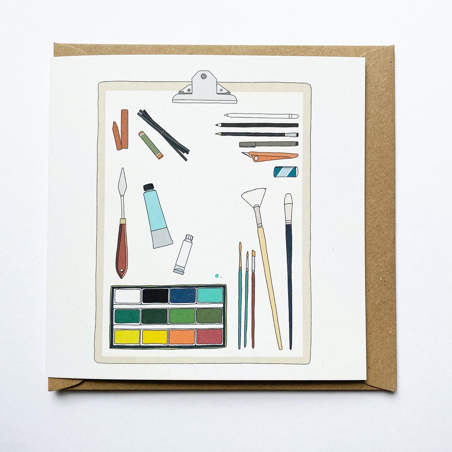 Art Materials illustrated card - katebroughton