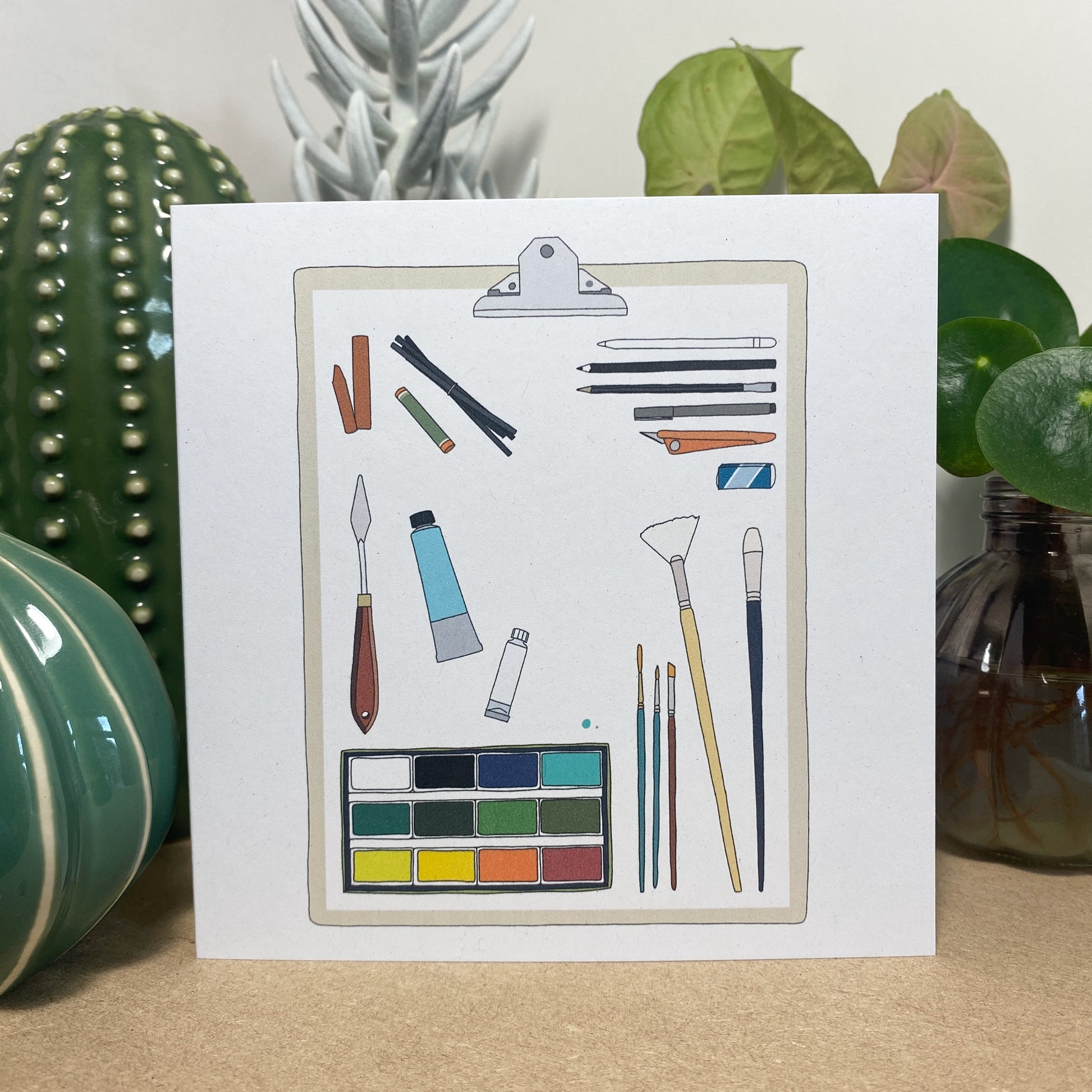 Art Materials illustrated card - katebroughton