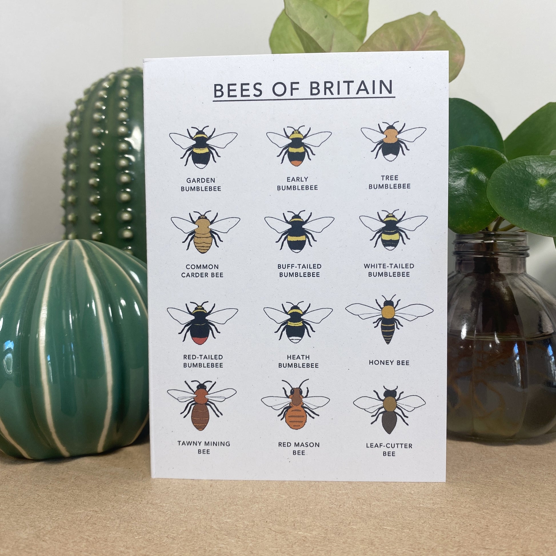 Bees of Britain Illustrated Card - katebroughton