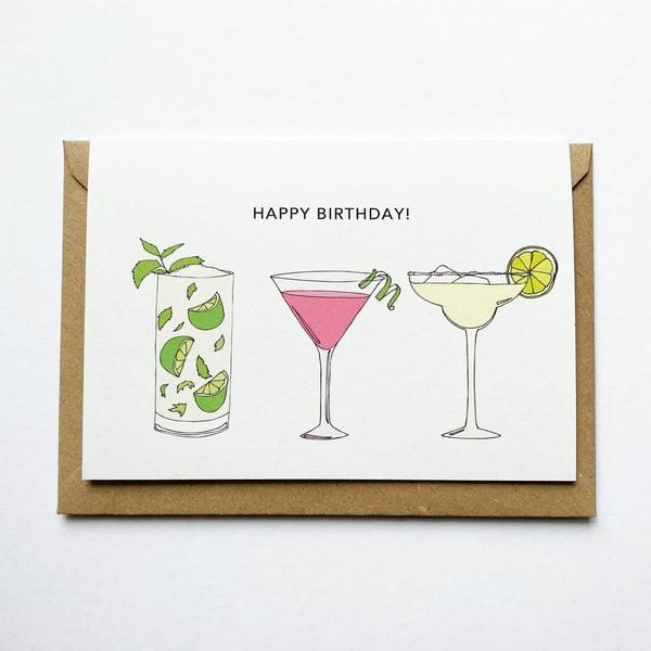 Happy Birthday Cocktails Card