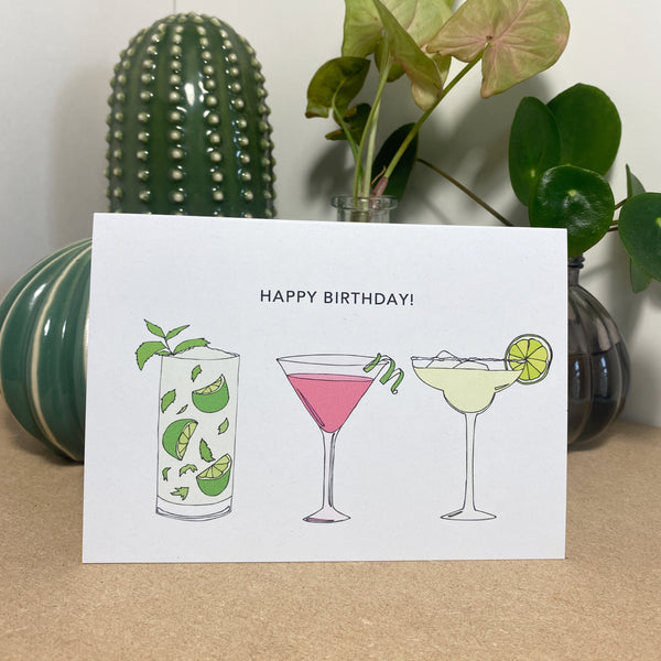 Happy Birthday Cocktails Card