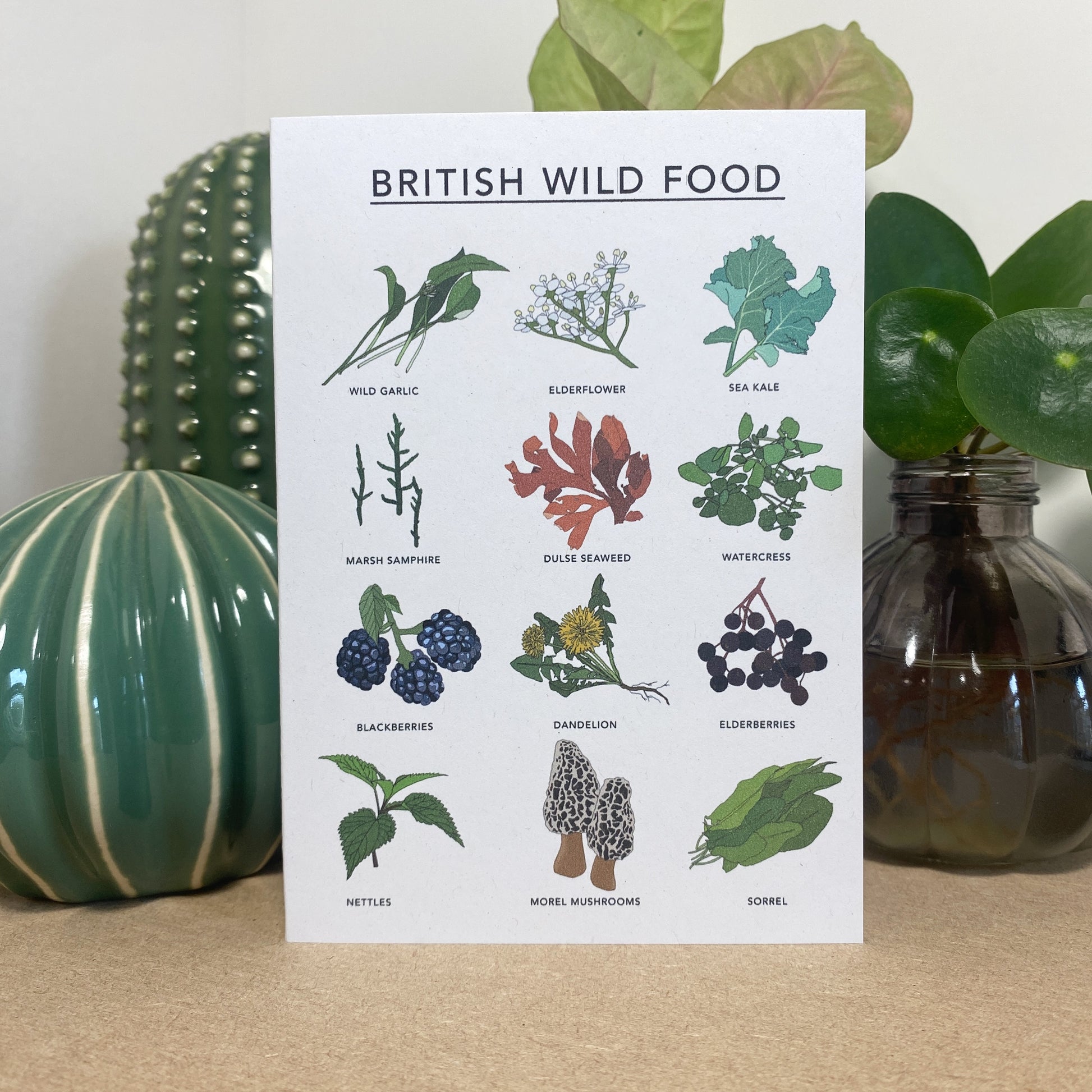 British Wild Food Illustrated Card - katebroughton