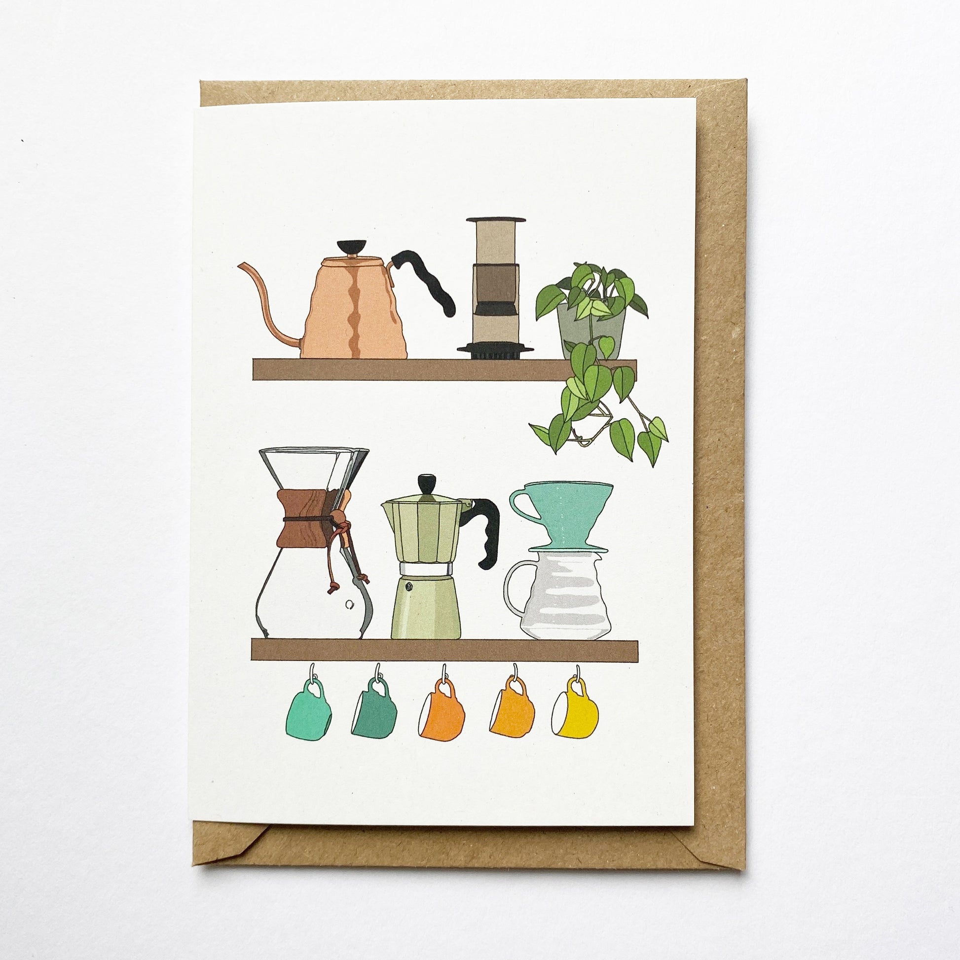 Coffee illustrated card - katebroughton