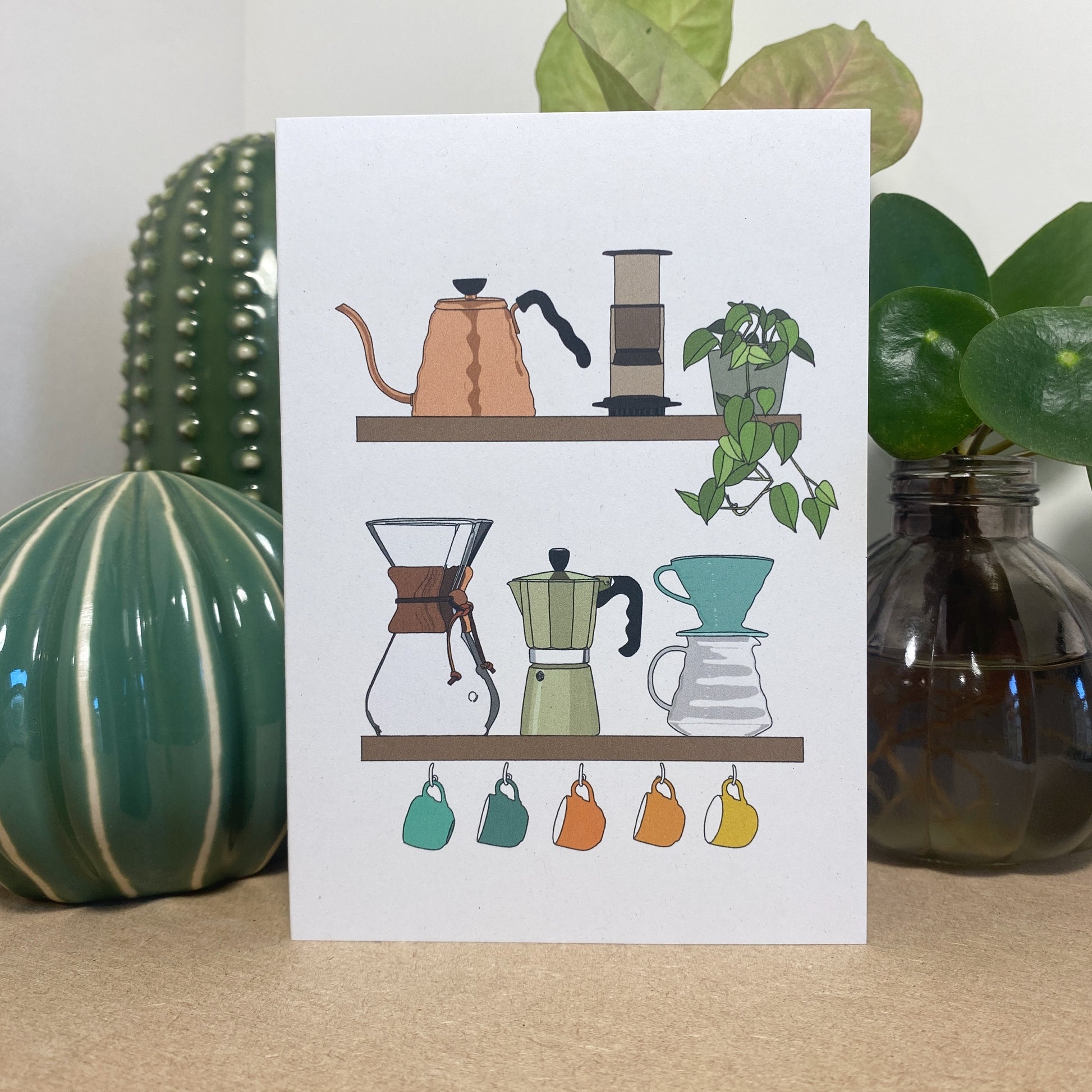 Coffee illustrated card - katebroughton