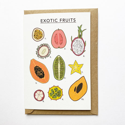 Exotic Fruit Illustrated Card - katebroughton