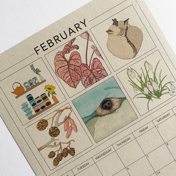 2025 Illustrated Wall Calendar A4