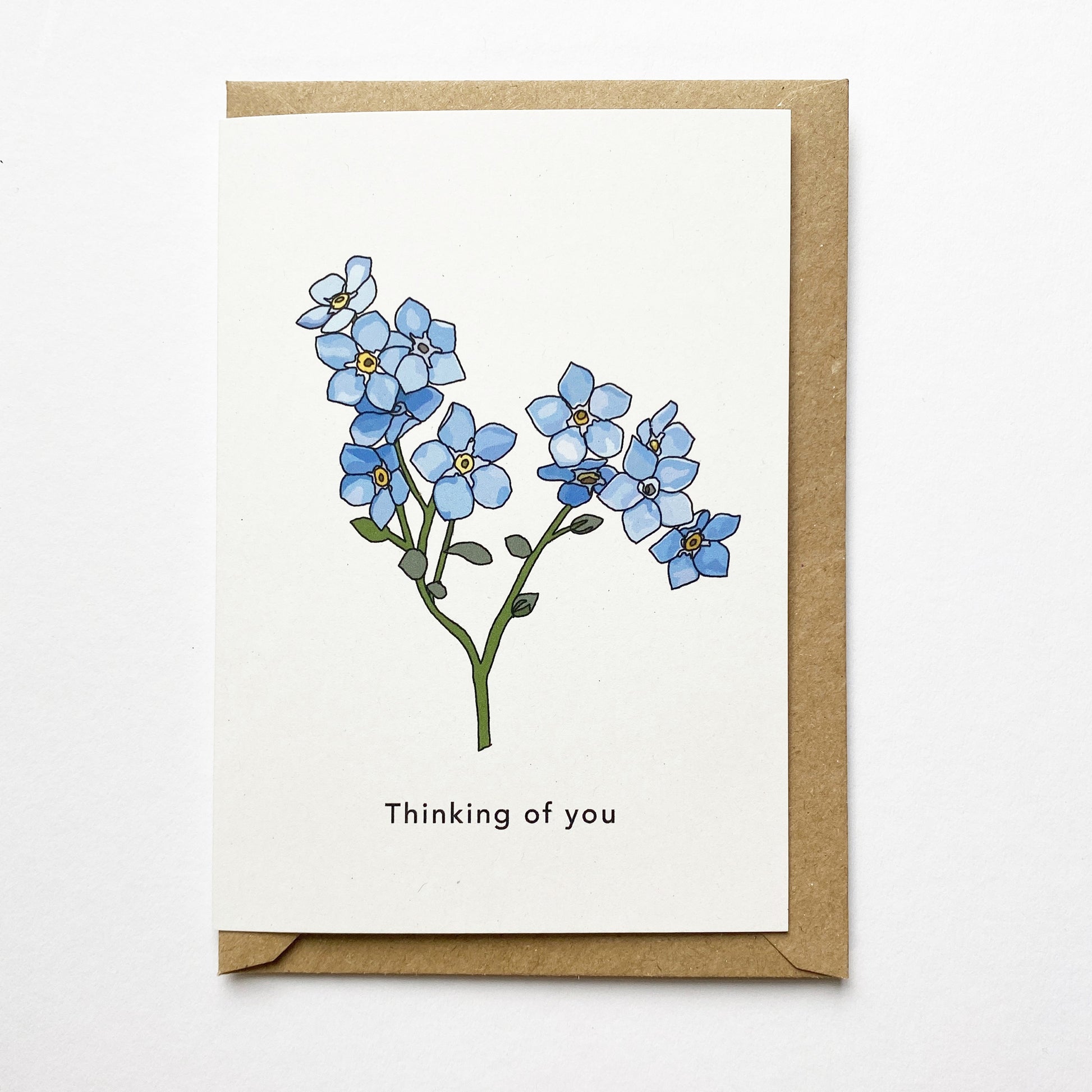 Thinking of you Card - forget-me-not - katebroughton