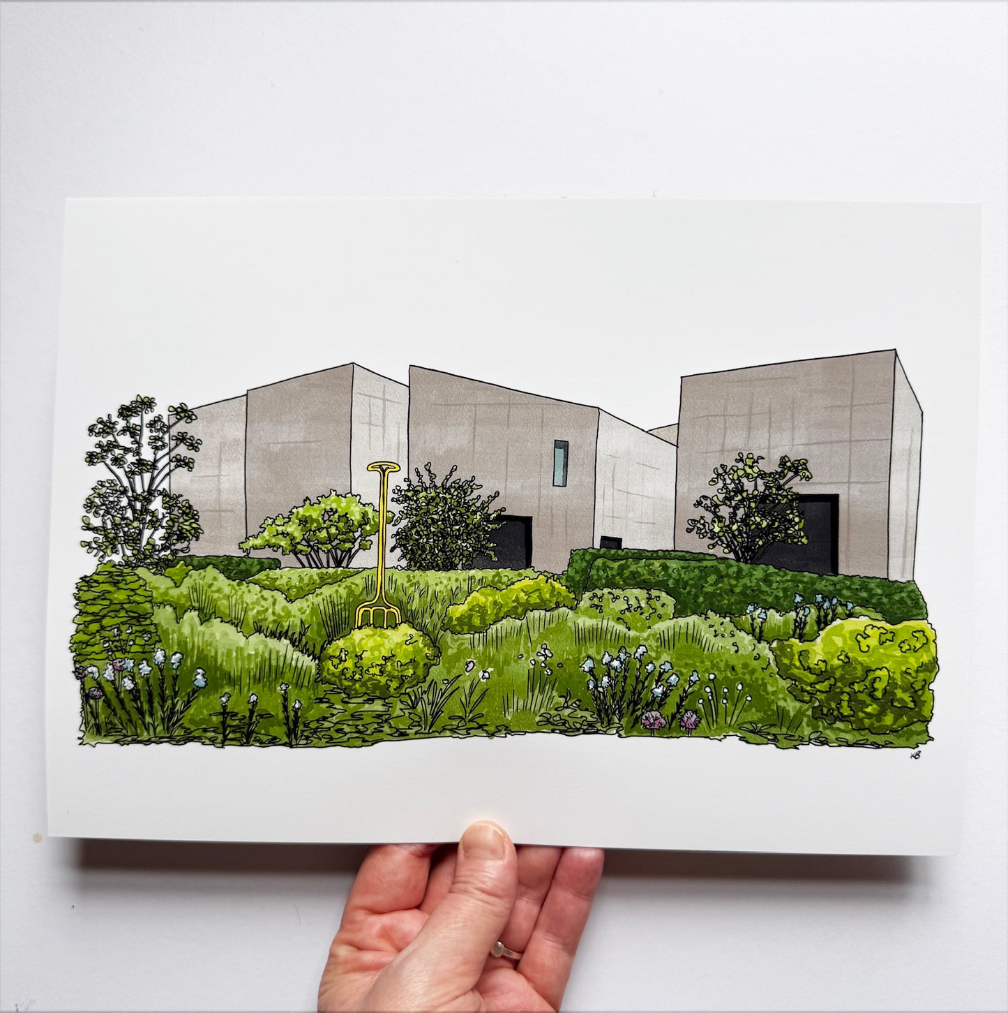Hepworth Gallery Wakefield Illustration Print