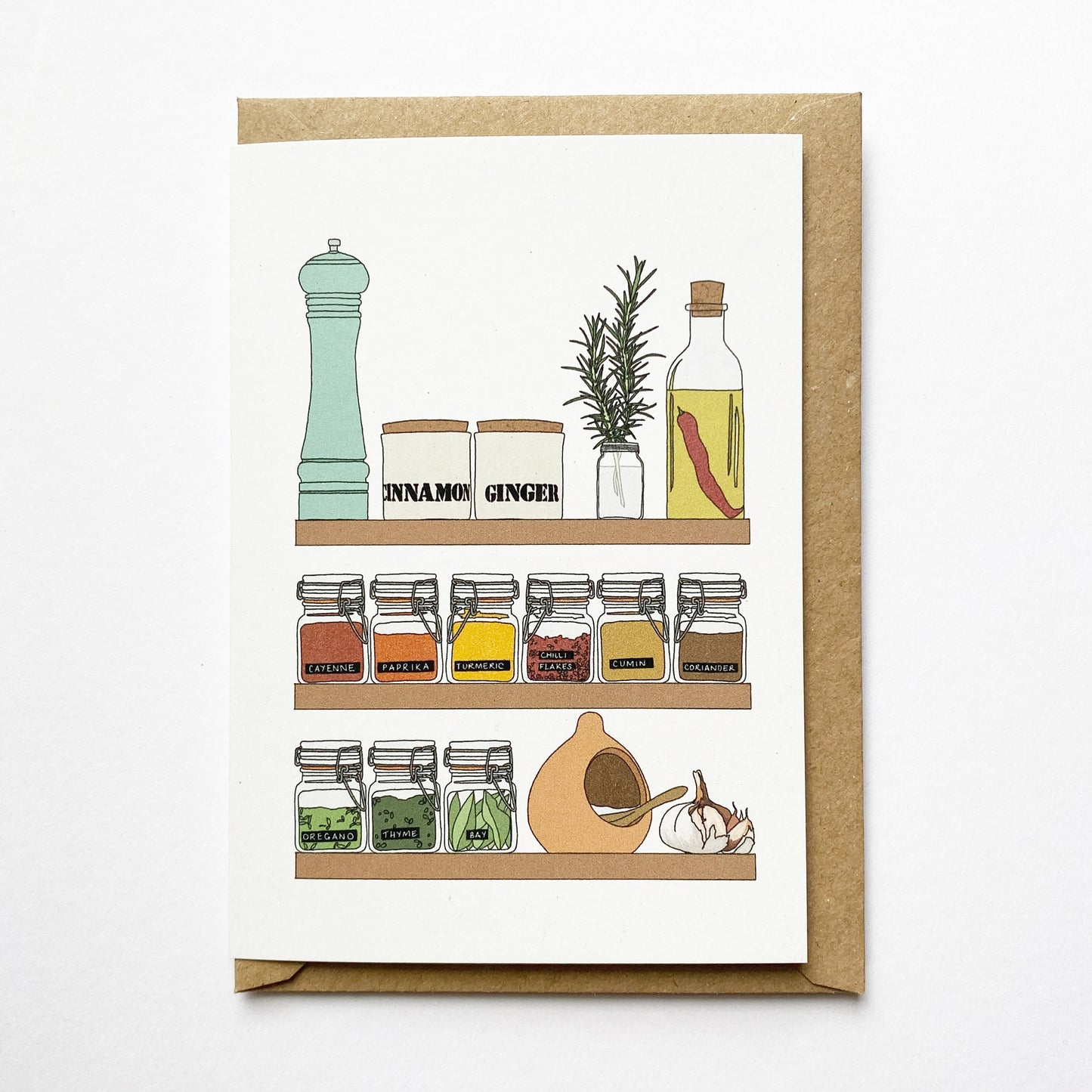 Herbs & Spices illustrated card - katebroughton