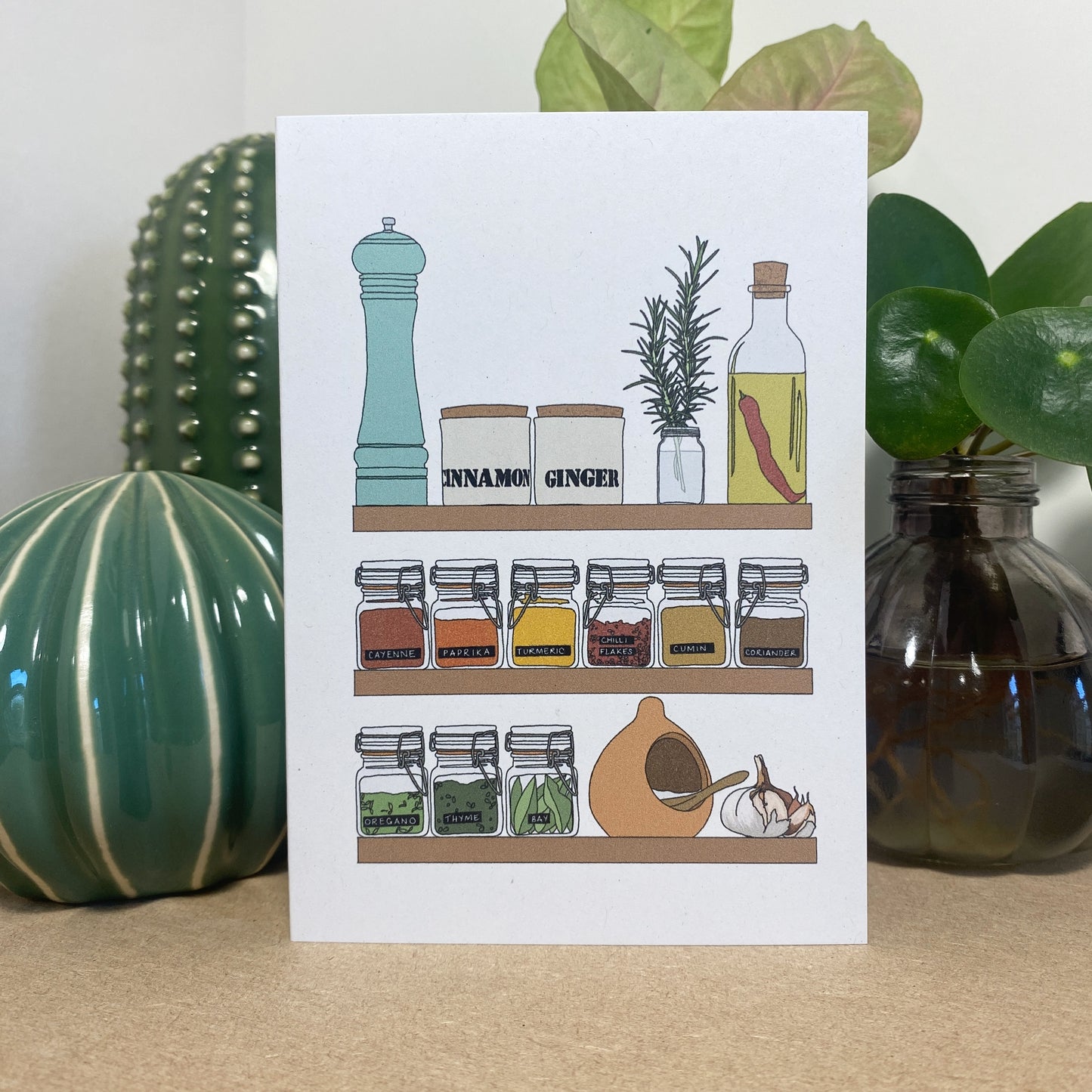 Herbs & Spices illustrated card - katebroughton