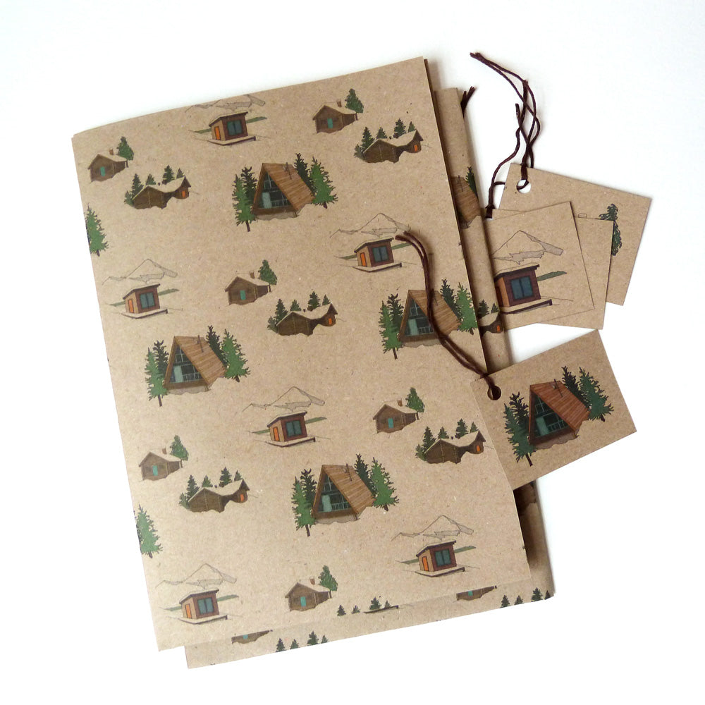 Woodland lodges gift wrap set - SECONDS SALE