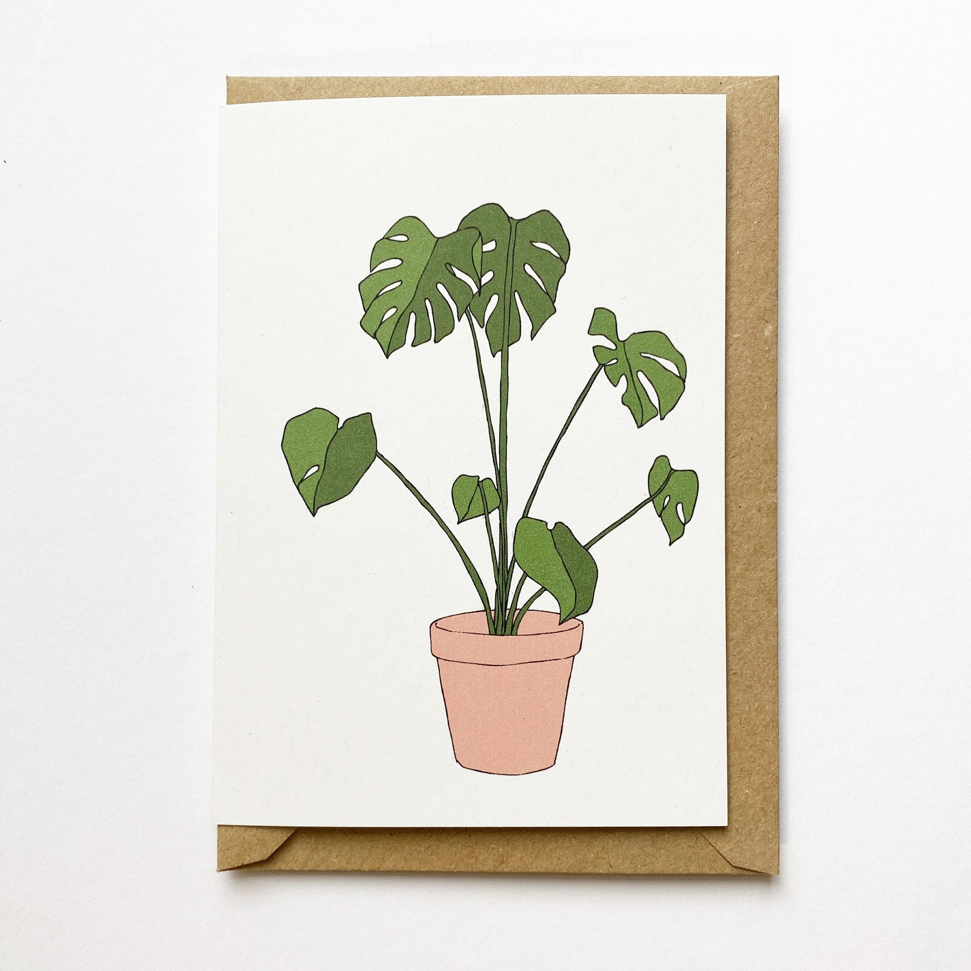 Monstera Cheese Plant Houseplant Card - katebroughton