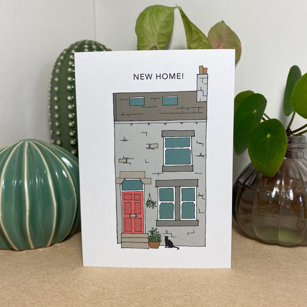 New Home! Illustrated house card