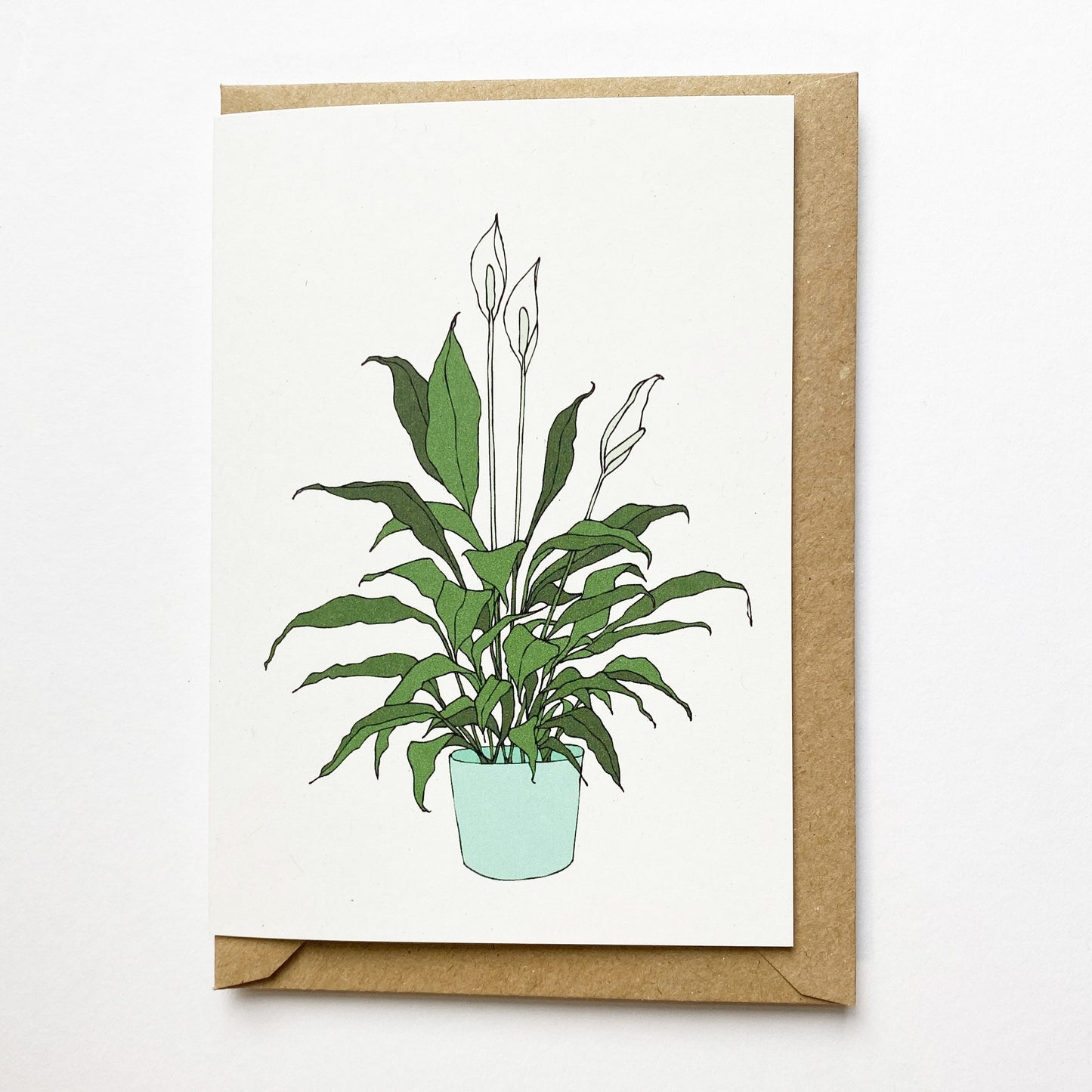 Peace Lily Houseplant Card - katebroughton