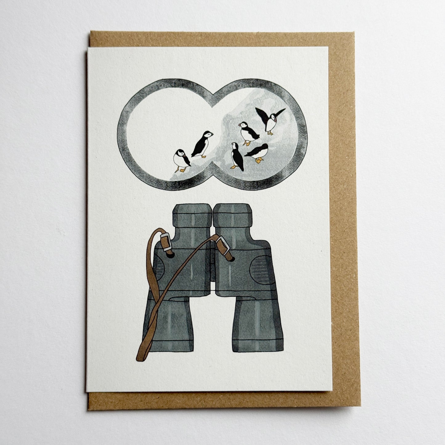 Watching Puffins Card