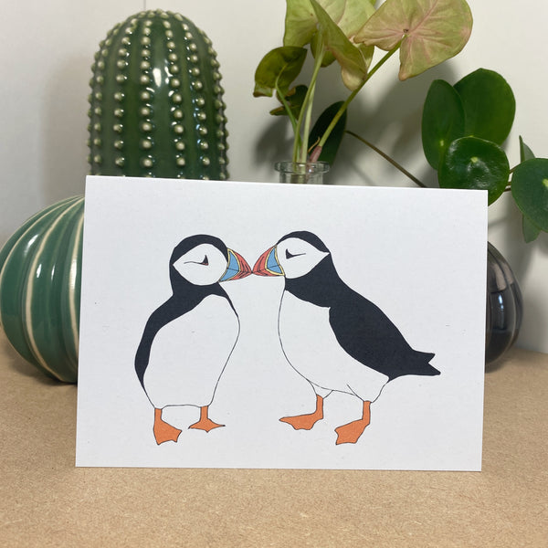 Two Puffins Card