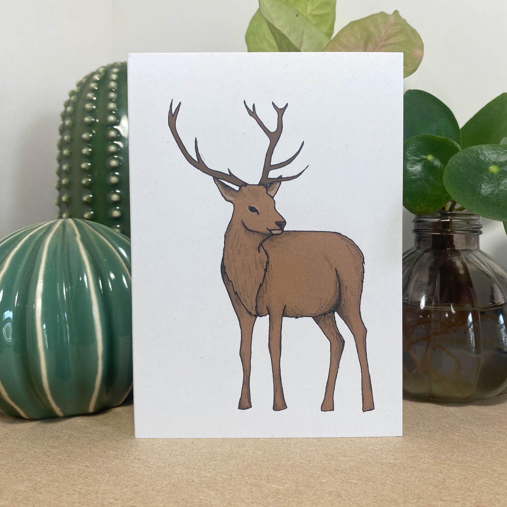 Red Deer Illustrated Card - katebroughton