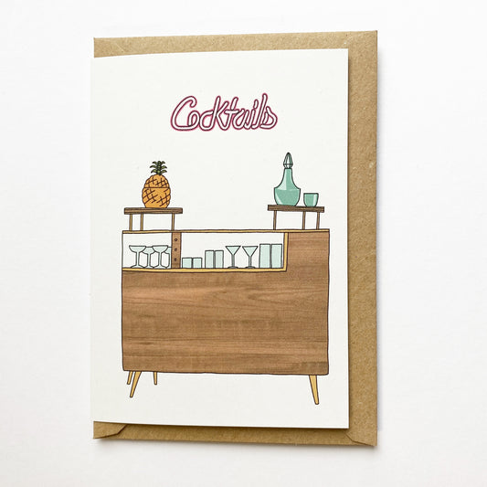 Retro Homes Cocktail Bar Card - katebroughton