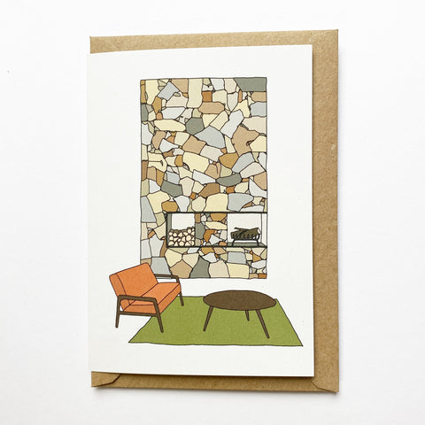 Retro Homes Fireplace Card