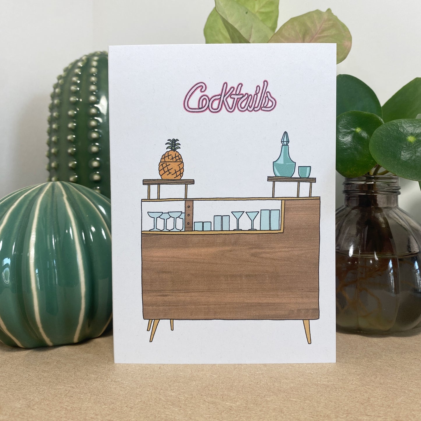 Retro Homes Cocktail Bar Card - katebroughton