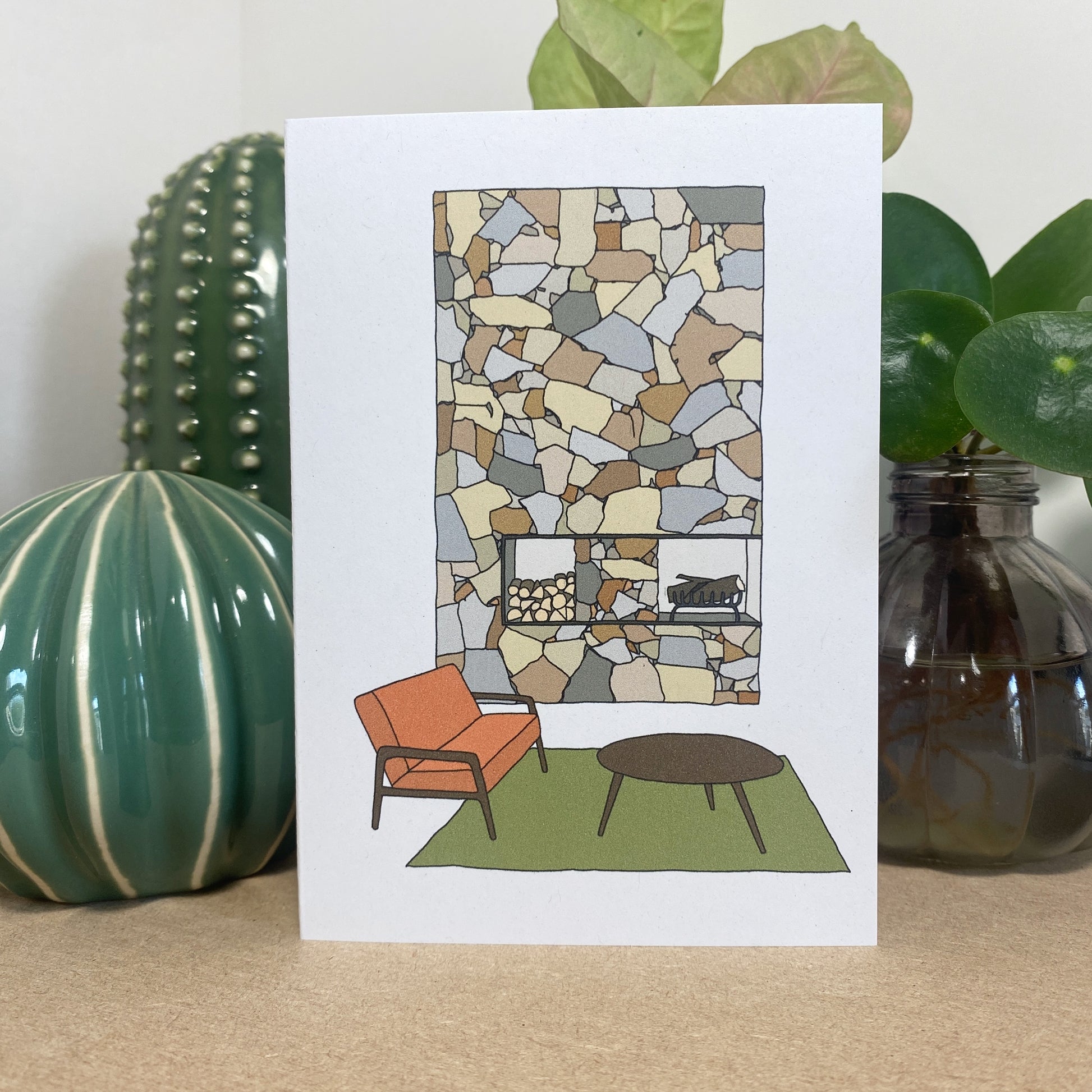 Retro Homes Fireplace Card - katebroughton