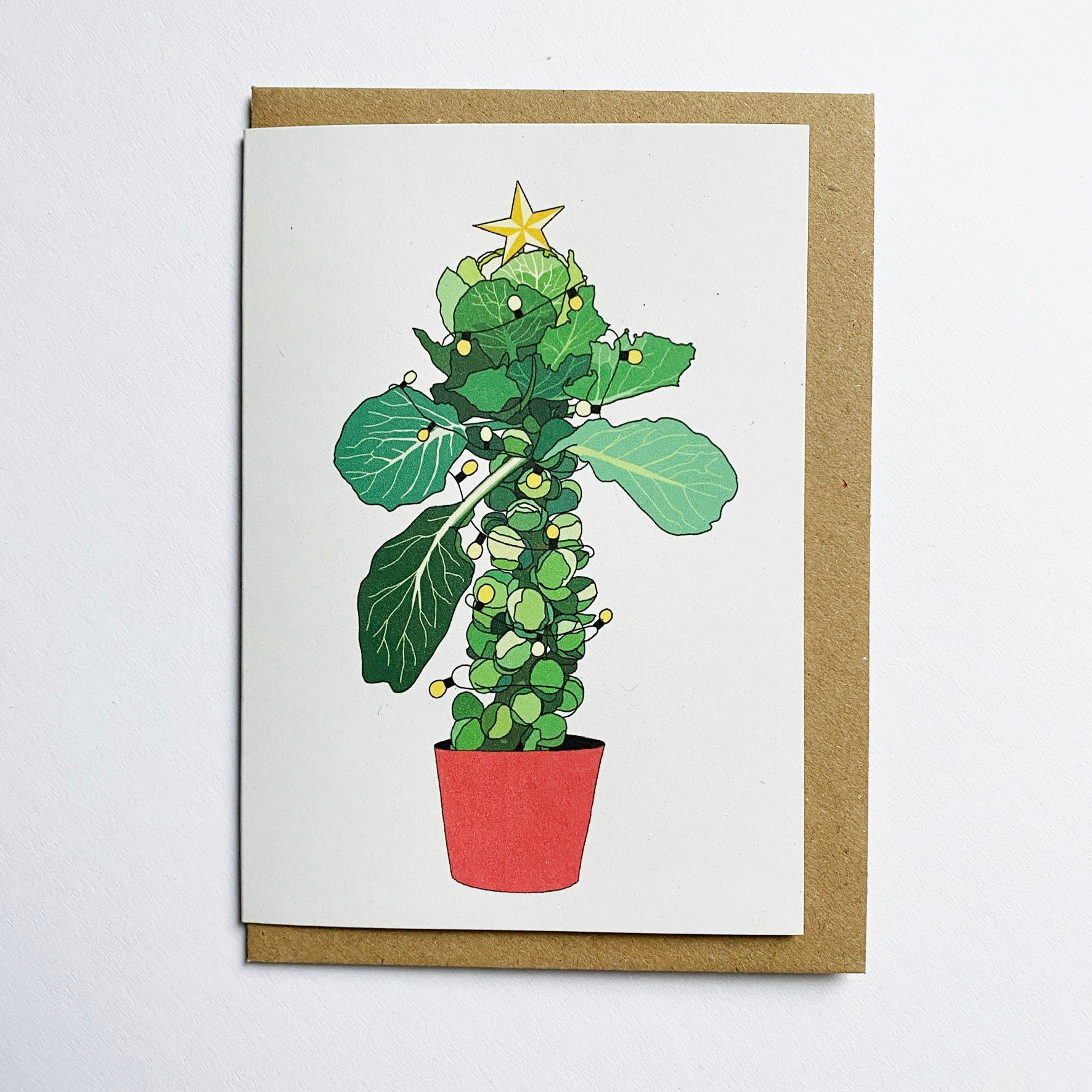 Brussels Sprout Christmas Tree Card