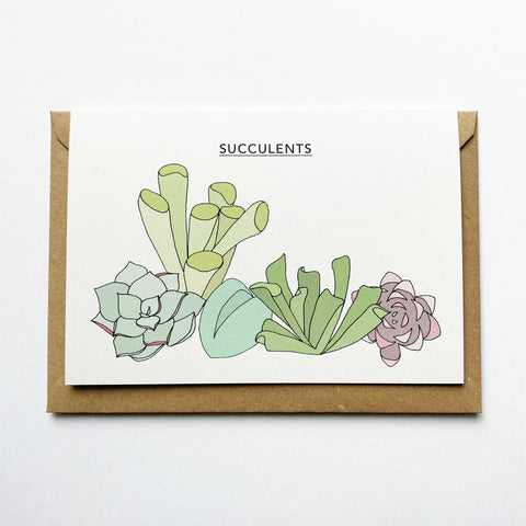 Succulents Illustrated Card