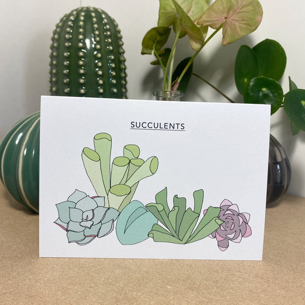 Succulents Illustrated Card