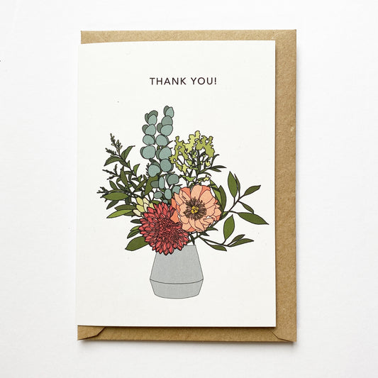 Thank You Card - vase of flowers